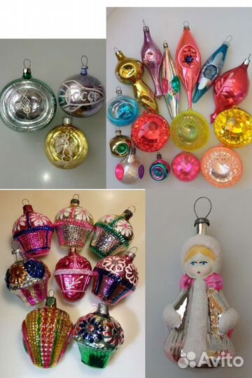 Ёлочные игрушки СССР Персонажи Животные Ягоды