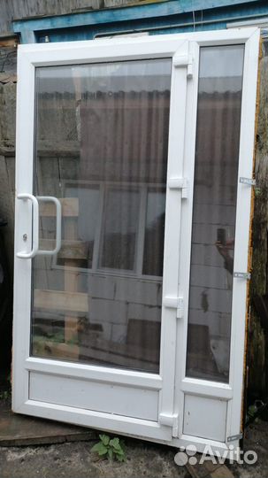 Дверь пластиковая пвх входная бу стекло