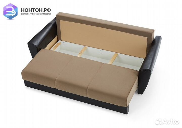 Диван еврокнижка Мадейра Lux коричневый