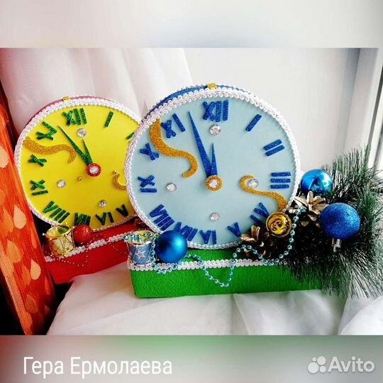 Поделки на новый год. Новогодние часы