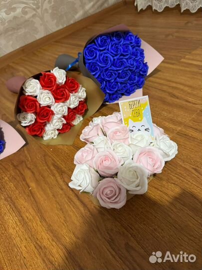 Мыльные розы букетами