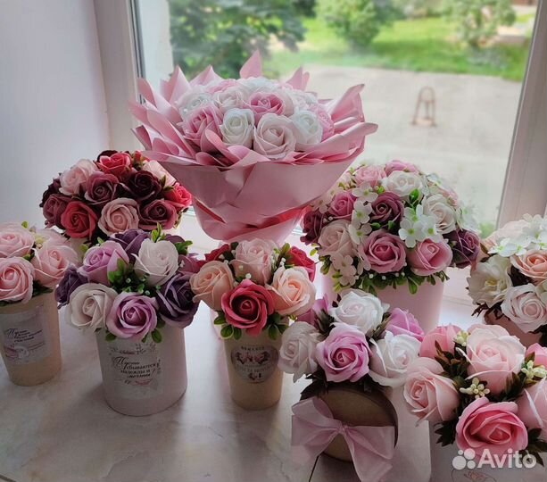 Букет из мыльных роз