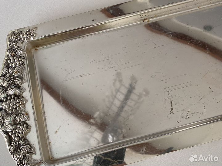 Поднос мельхиоровый