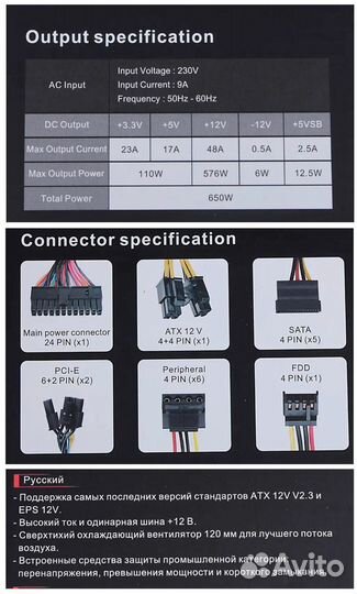 Новый на гарантии Thermaltake Litepower RGB 650 Вт