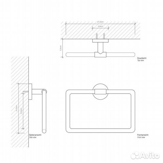 Decor Walther Basic HTR Полотенцедержатель кольцо