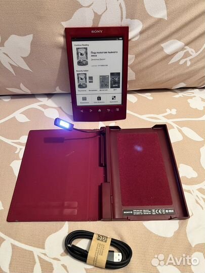 Эл. книга Sony PRS-T2 RED чехол с подсветкой