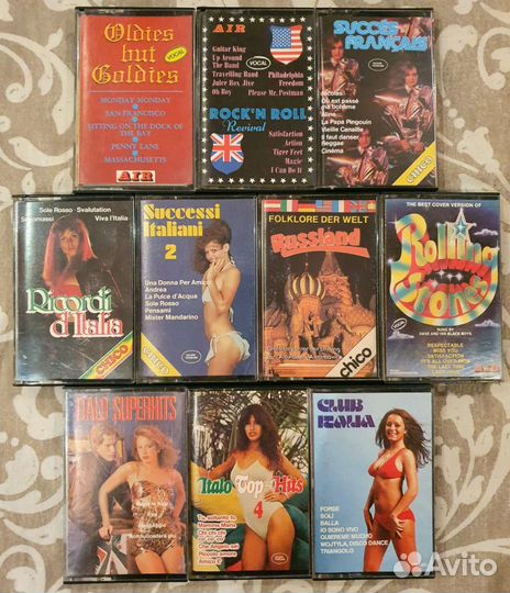 Аудиокассеты с записью иностр.сборники 70е-80егг