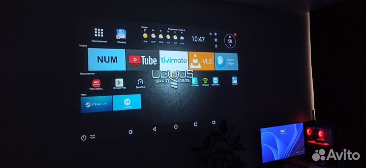 Проектор FullHD с AndroidTV приставкой