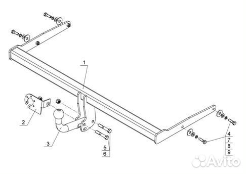 Фаркоп на Volkswagen Polo/Skoda Rapid, с 2020 г.в