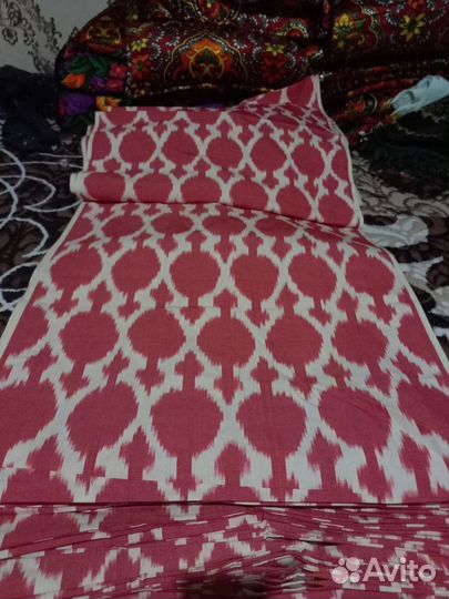 Узбекский хлопковый икат ручного ткачества. F012