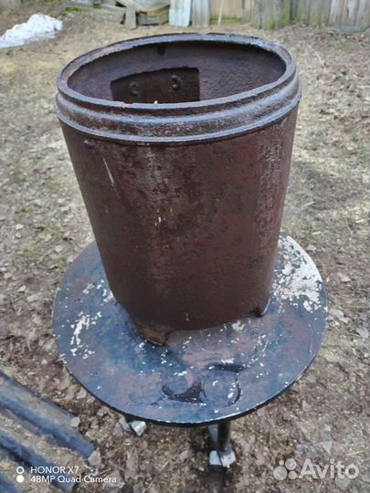 Печь буржуйка чугунная СССР под казан