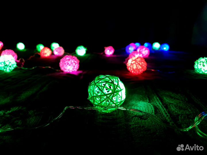 Светодиодная гирлянда с шариками 4 метра