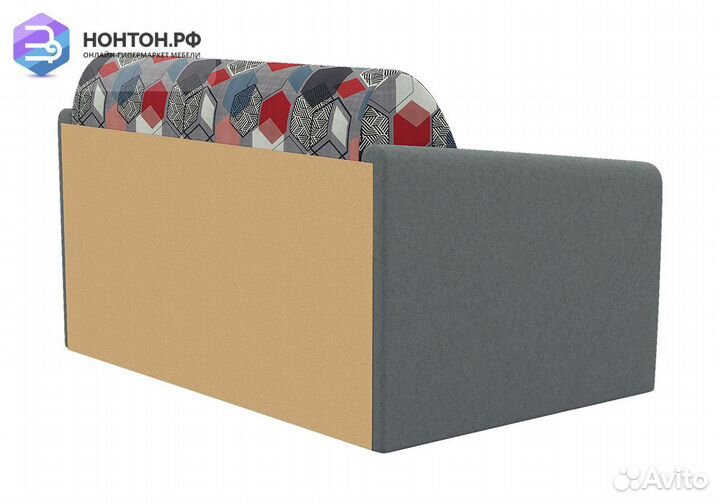 Диван дельфин Глория-Эконом 2 серый / геометрическ