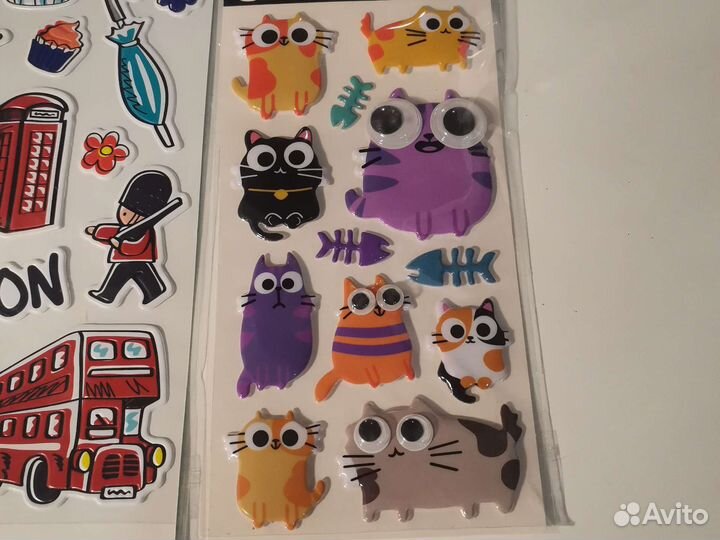 Объёмные наклейки с подвижными глазами