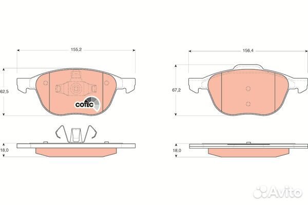 Колодки тормозные ford focus II 04/III 10/mazda 3