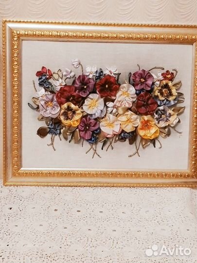 Картины из шелковых лент