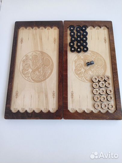 Нарды с драконом, ручной работы