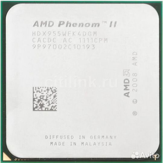 Phenom II x4 955 3.2GHz/6М/2000/45nm/95W