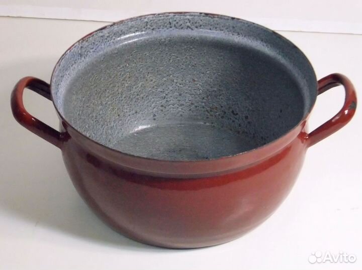 Кастрюля клеймо 10л старинная Германия эмалированн