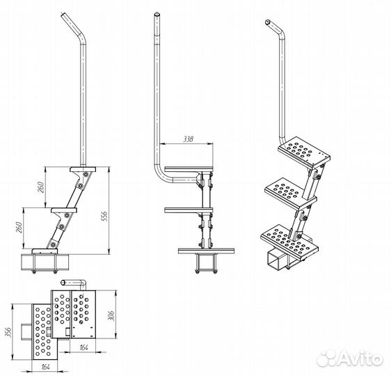 Лестница на дышло прицепа (Практик про)