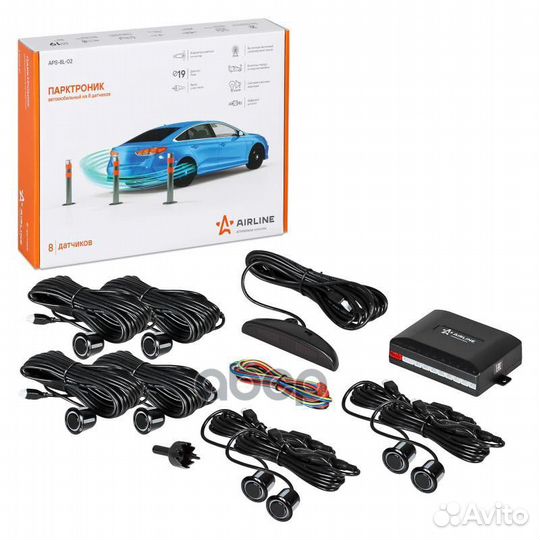 Парковочный радар 8 датчиков. LED дисплей APS8L