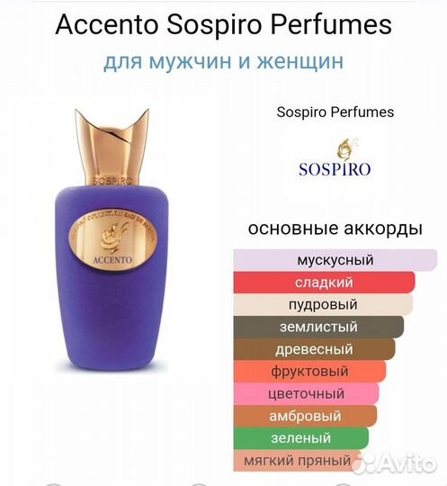 Парфюм Accento Sospiro Perfumes 100мл