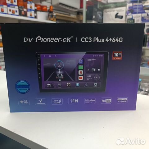 Автомагнитола pioneer.OK CC3 plus 4+64 Gb "10