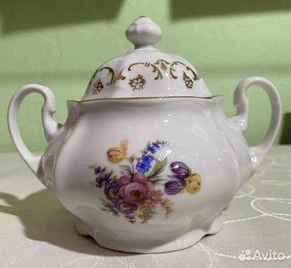 Сахарница «Мейсенский букет», чсср, Богемия