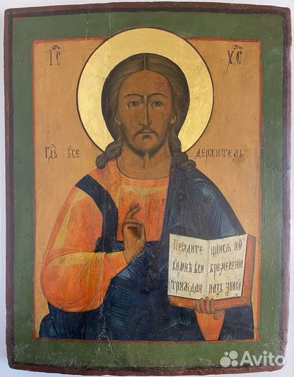 Икона Иисус Христос старинный икона 19 век