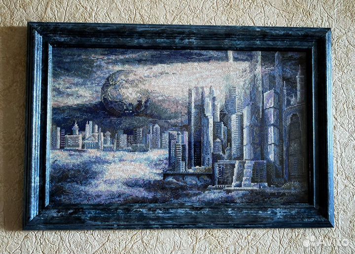 Вышивка крестом «город будущего»