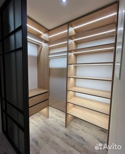 Гардеробная на заказ стильная под ключ