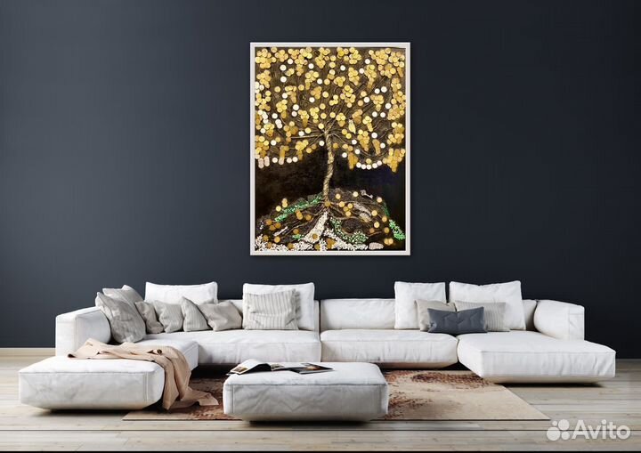 Картина Денежное дерево холст ручная работа