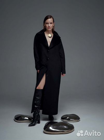 Пальто женское макси из шерсти