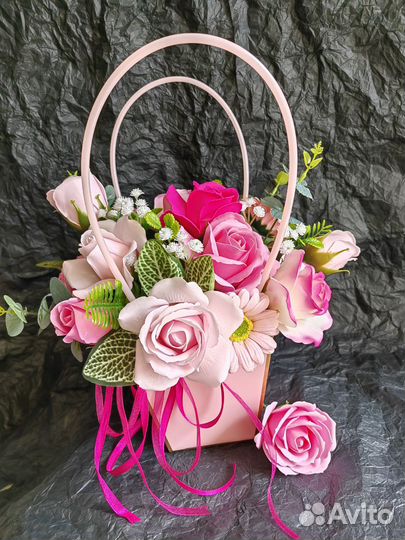 Букет из мыльных роз