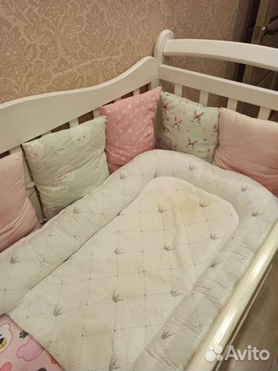 Бортики в кроватку кокон простынь