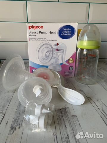 Молокоотсос ручной и бутылка pigeon