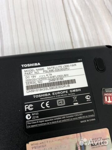 Нерабочий Toshiba 15 I3 объявление продам