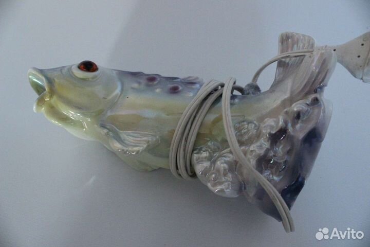 Светильник рыба гдр фарфоровая