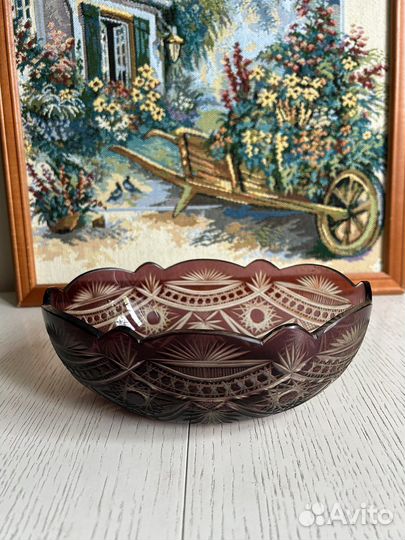 Вазы из цветного стекла СССР