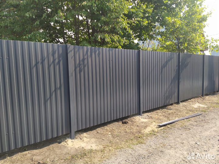 Забор из профлиста под ключ