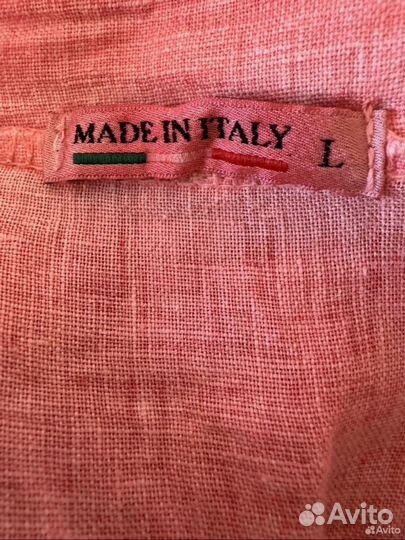 Рубашка / блузка с вышивкой Италия 100% Лен L/XL