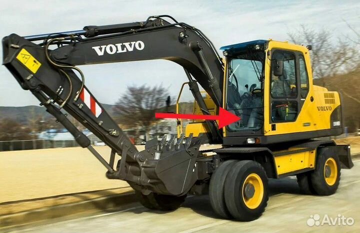 Стекло лобовое нижнее на экскаватор Volvo EW 145