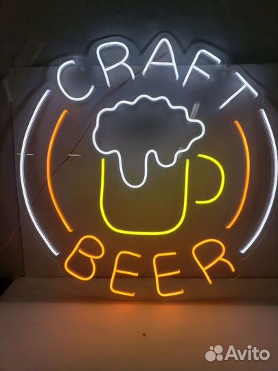 Вывеска неоновая 5 для бизнеса