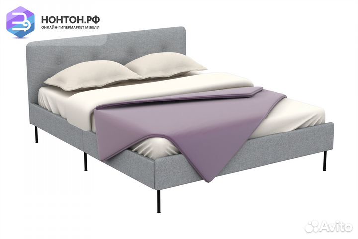 Кровать Альма светло-серая