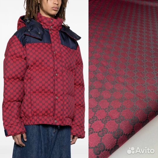 Жаккард Gucci в бордовом цвете