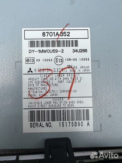 Штатная магнитола Mitsubishi Lancer 10 Рестайлинг