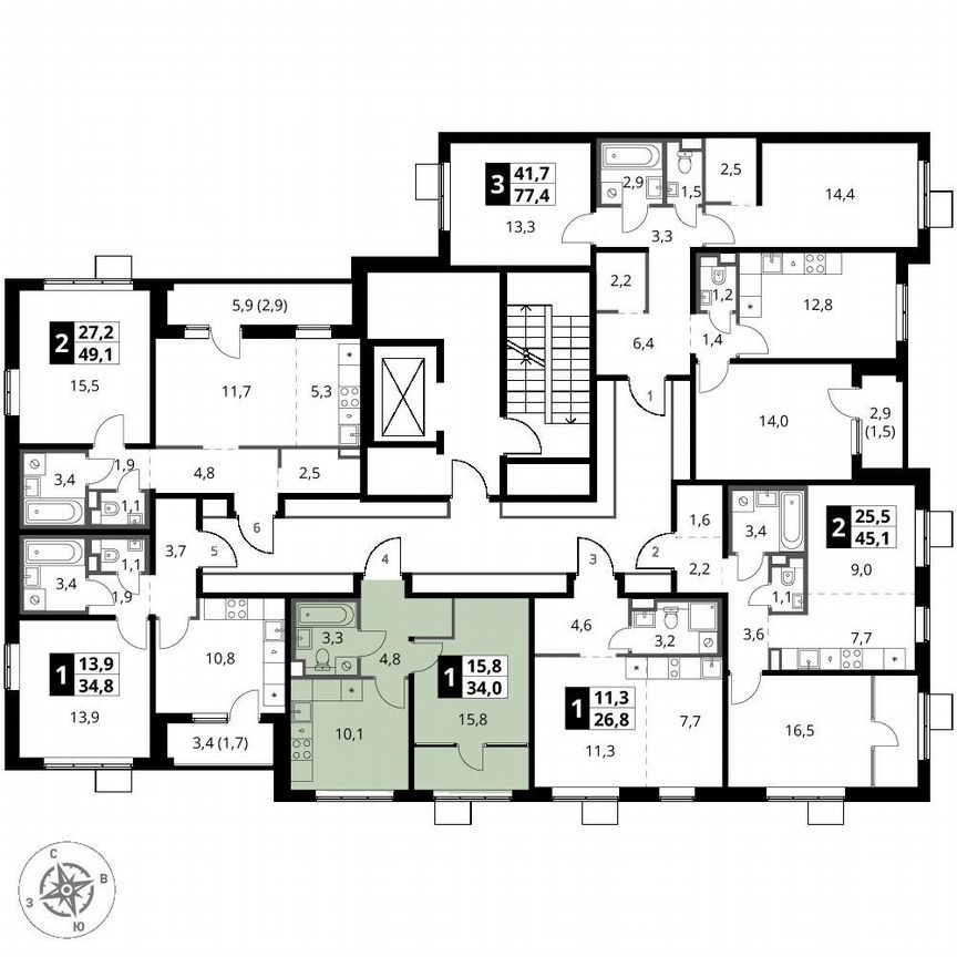 1-к. квартира, 34 м², 8/8 эт.