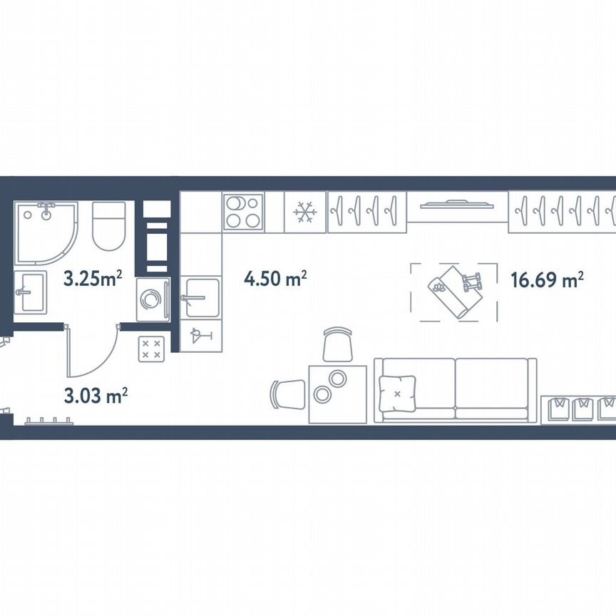 Квартира-студия, 27,5 м², 5/11 эт.