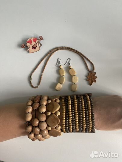 Набор деревянных украшений 7 шт