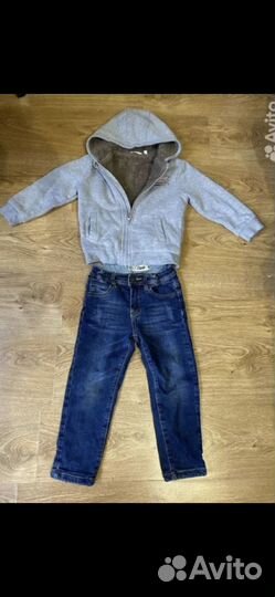 Толстовка с начесом и джинсы брендовые